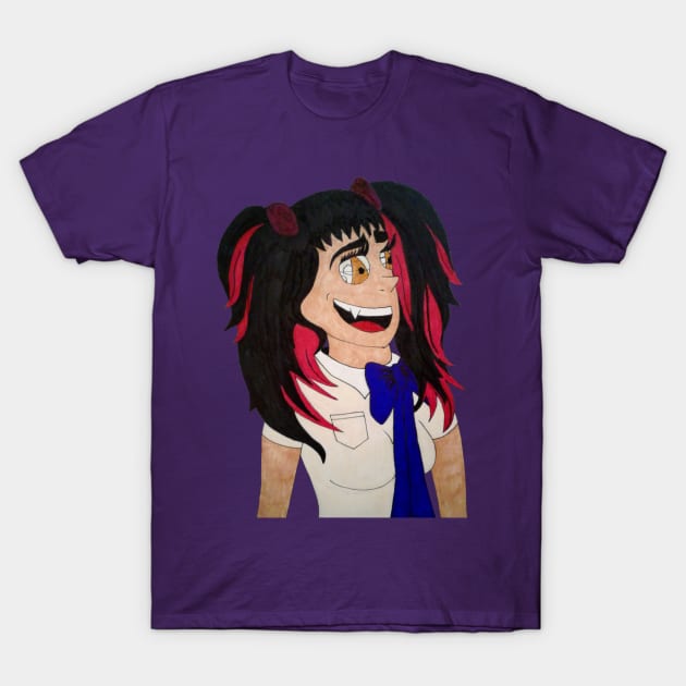 Vampire Schoolgirl T-Shirt by cpecana